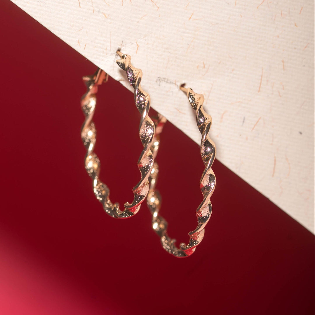 Golden Swirl Hoops