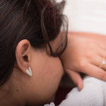 Load image into Gallery viewer, Snowy Heart Earrings
