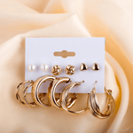 Load image into Gallery viewer, Golden Aura Combo- Set of 6 Earrings
